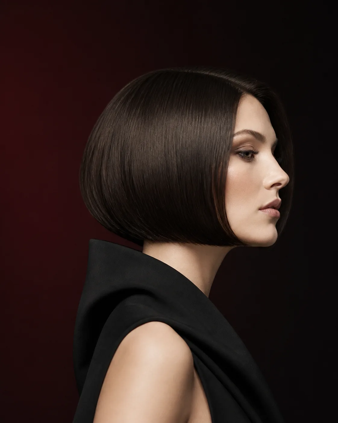 Precision bob haircut showing shape and polished finish